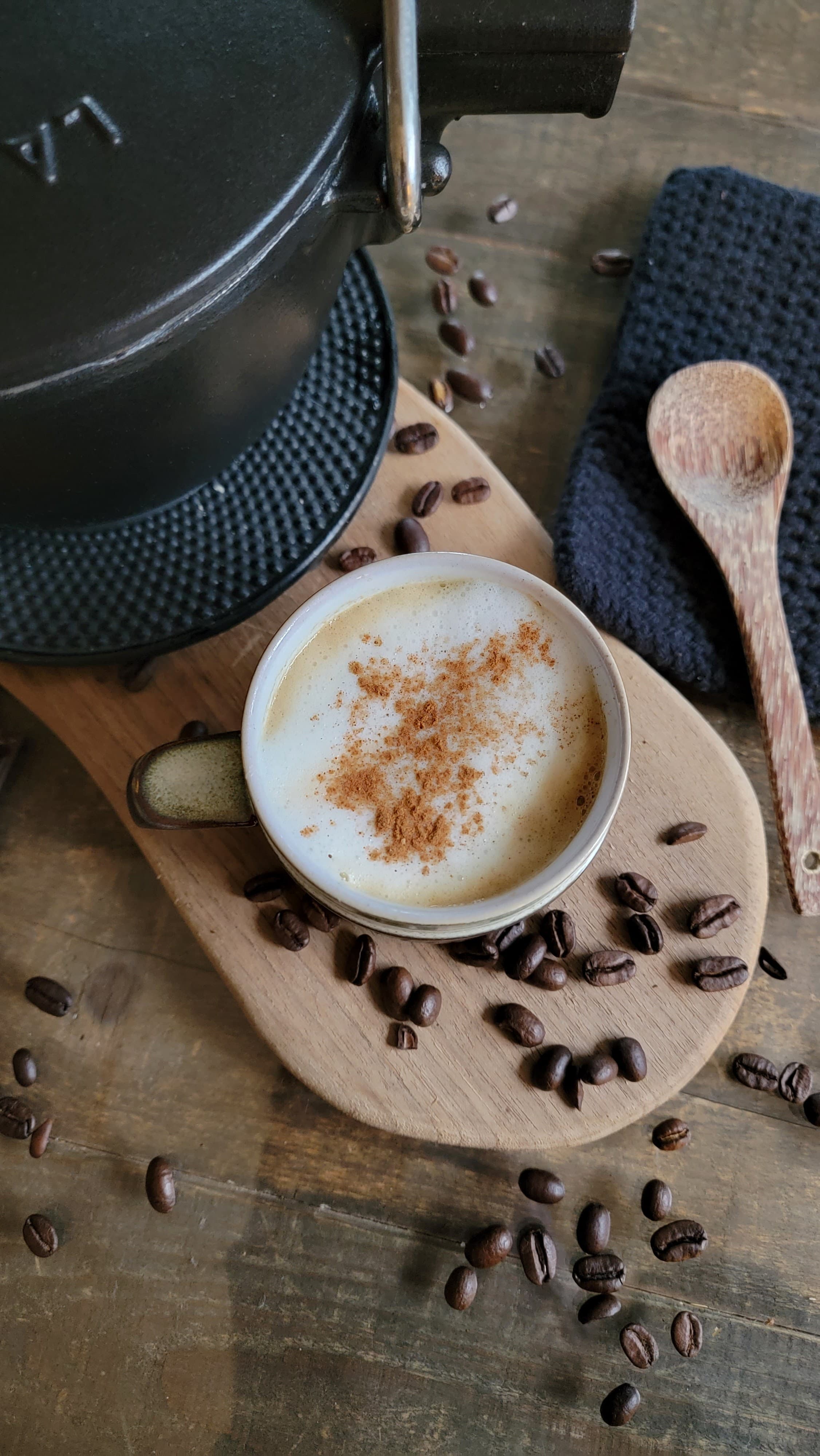 Perfect cup of coffee in a ceramic mug