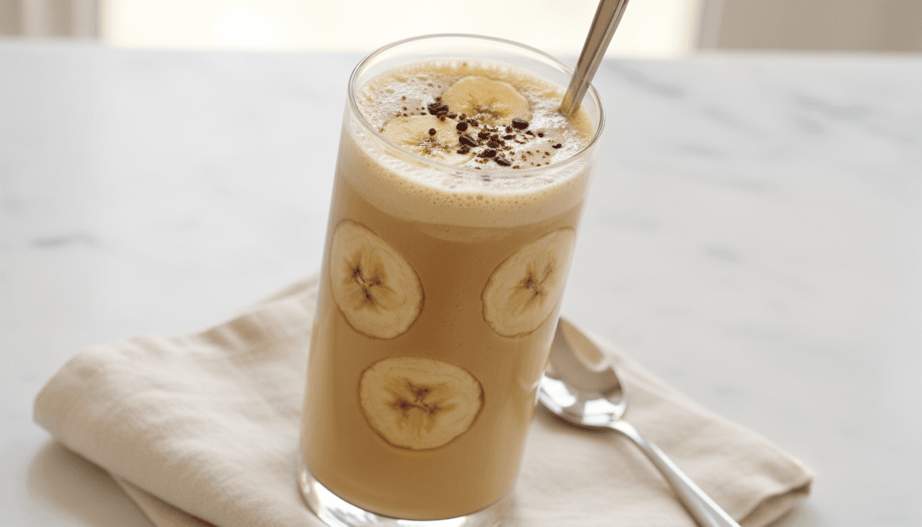 Creamy coffee smoothie in a glass