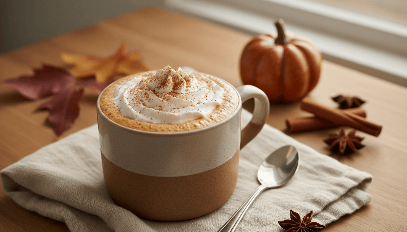 Pumpkin spice latte with whipped cream