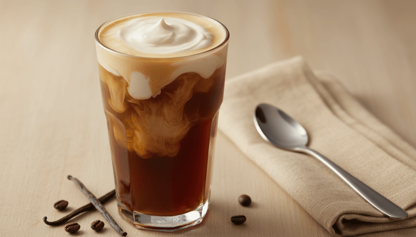 Sweet cream cold brew with cream layer