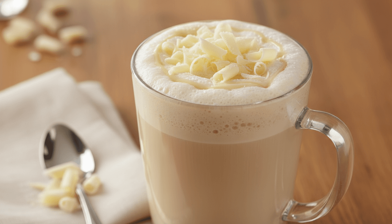 White chocolate mocha with whipped cream