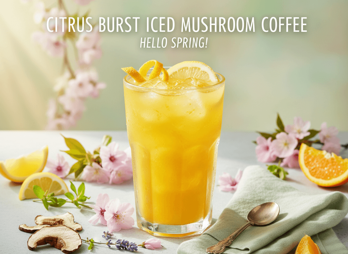 Citrus Burst Iced Mushroom Coffee (Hello Spring!)