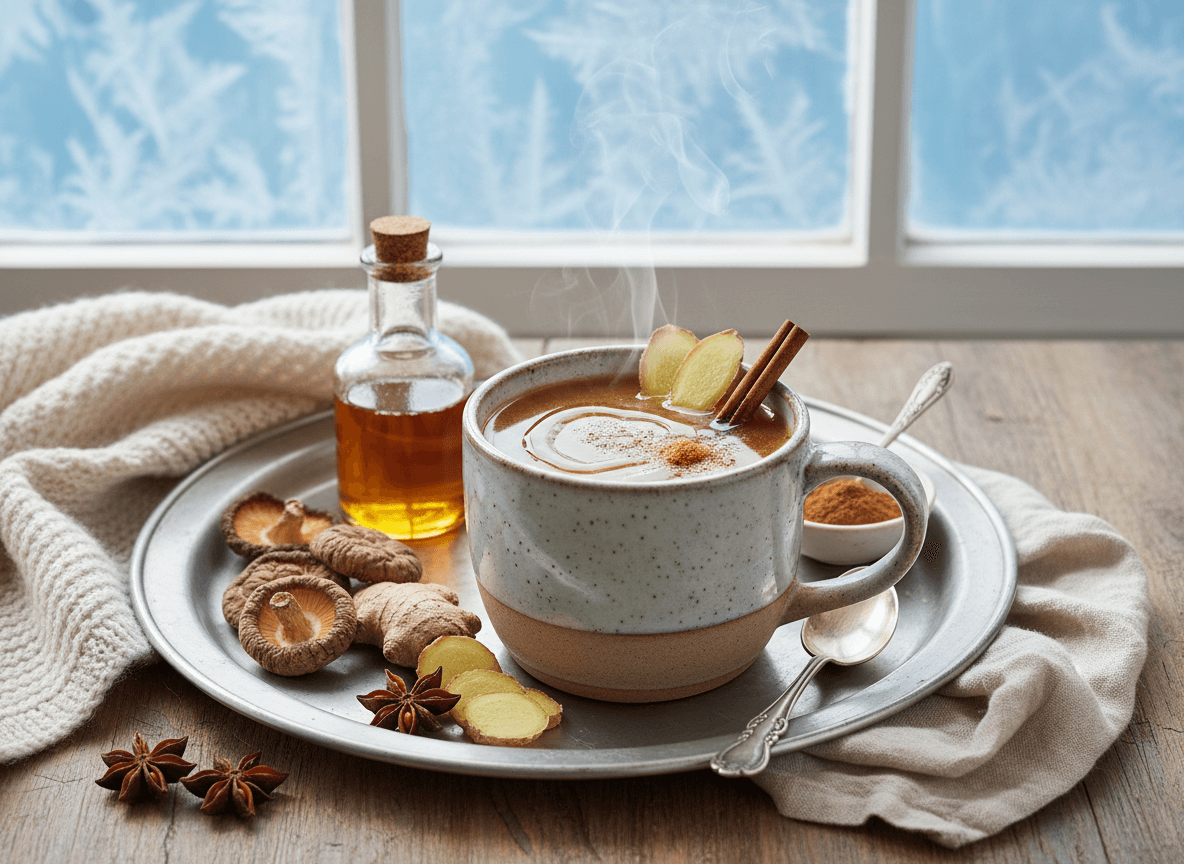 Maple Ginger Mushroom Latte (Canadian Winter Warmer)