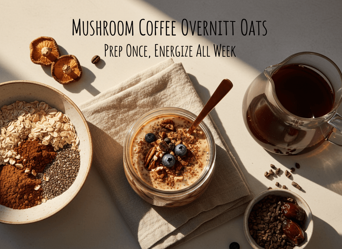 Mushroom Coffee Overnight Oats (Prep Once, Energize All Week)