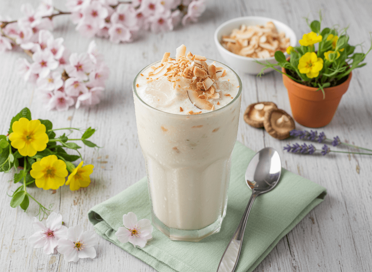 Refreshing Coconut Mushroom Iced Coffee (Spring Edition)