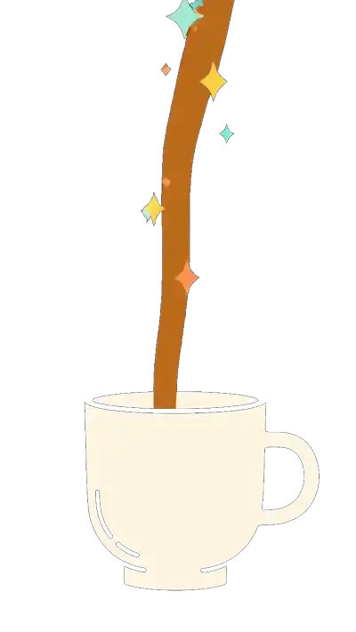 Shyne coffee pouring into a ceramic mug