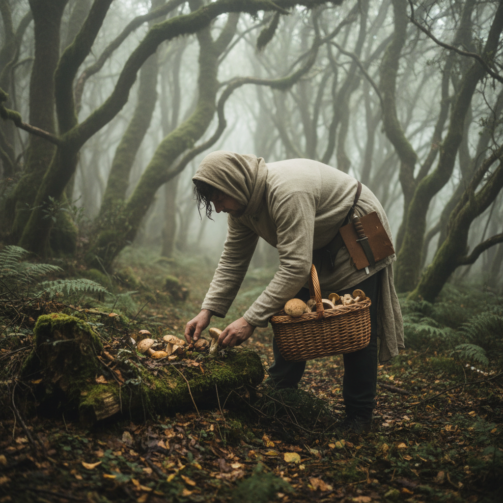 Historical mushroom foraging and traditional harvesting