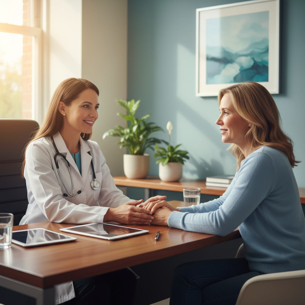 Person consulting with doctor about supplements