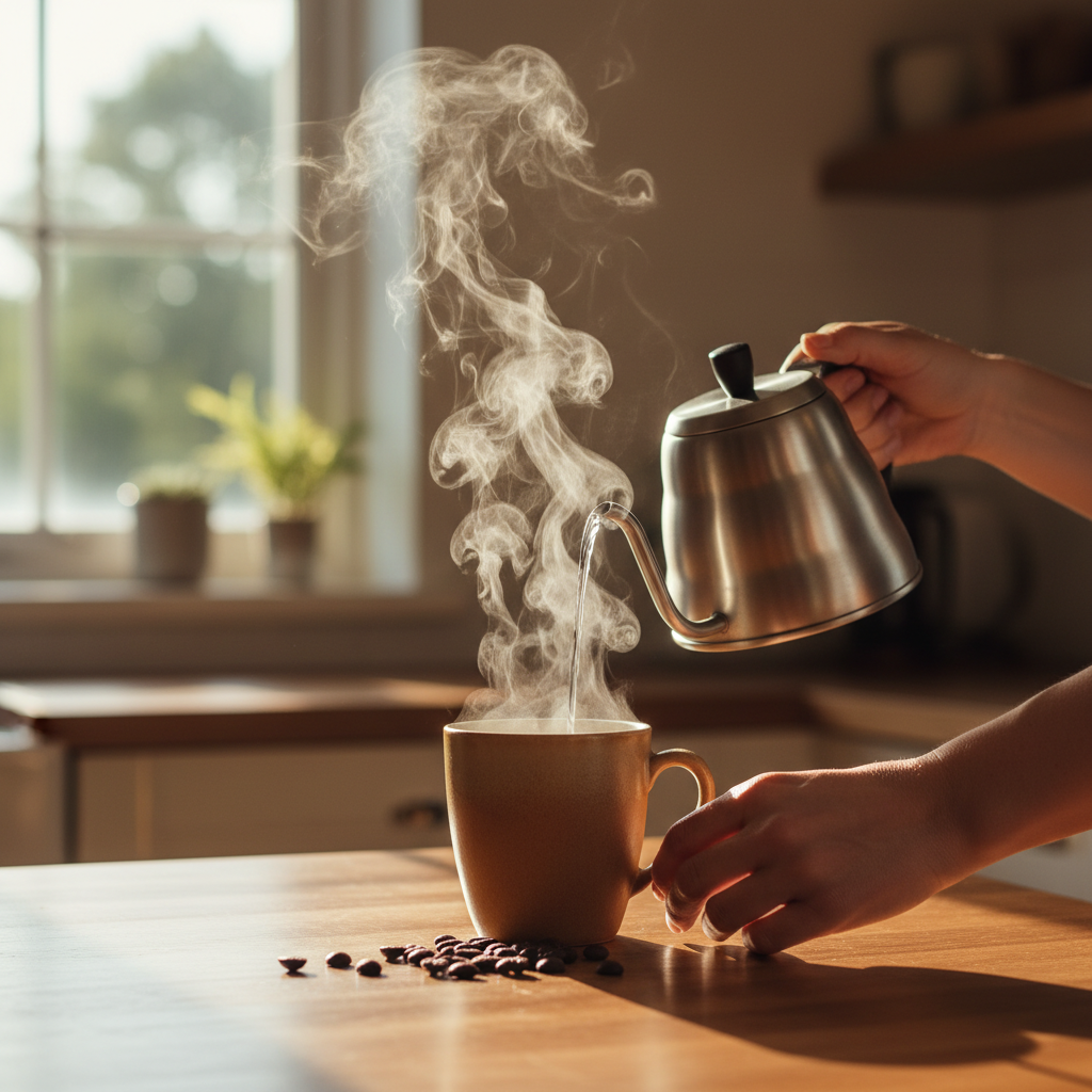 Peaceful morning ritual with mushroom coffee