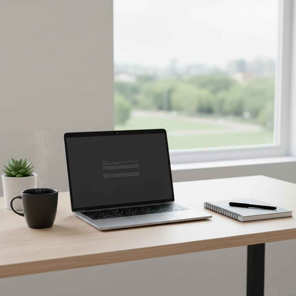 Deep work session with mushroom coffee for focus