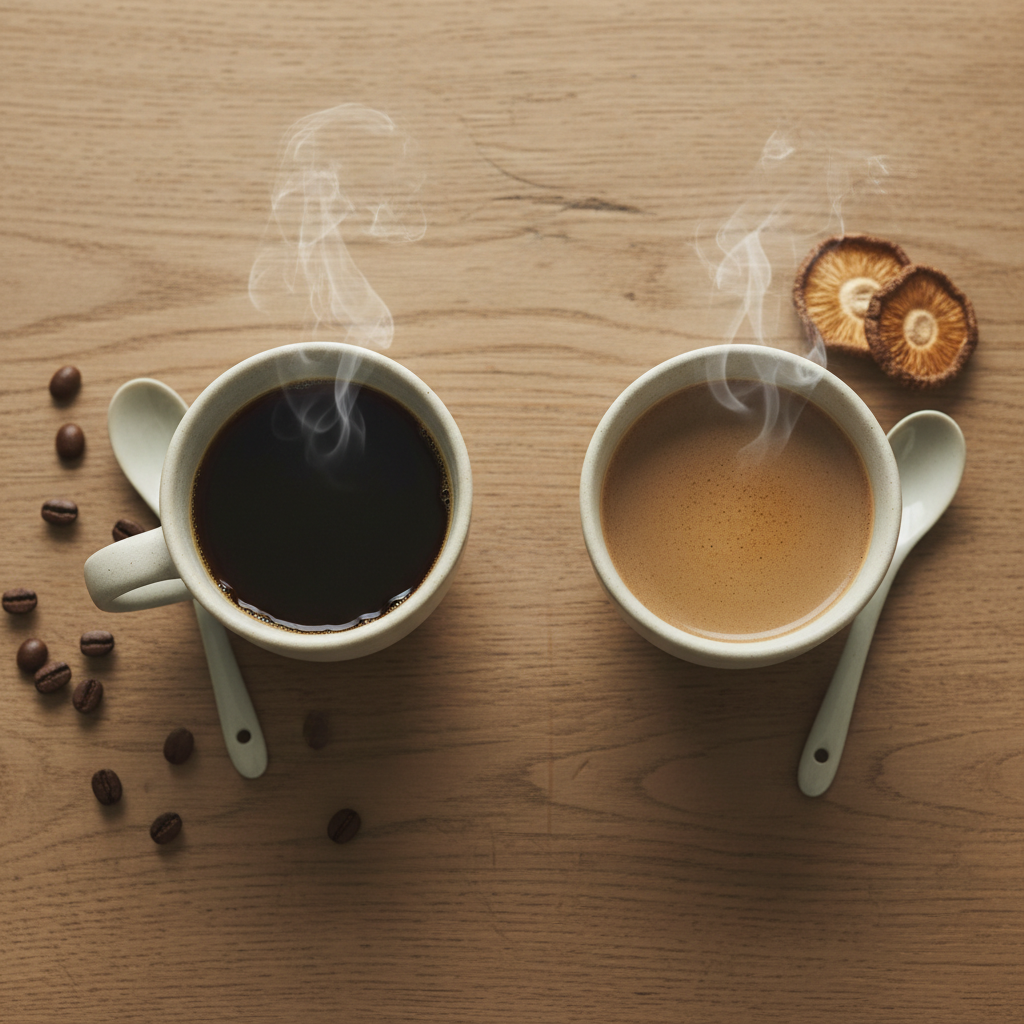 Mushroom coffee vs regular coffee comparison