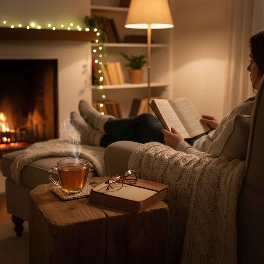 Peaceful evening routine with reishi mushroom