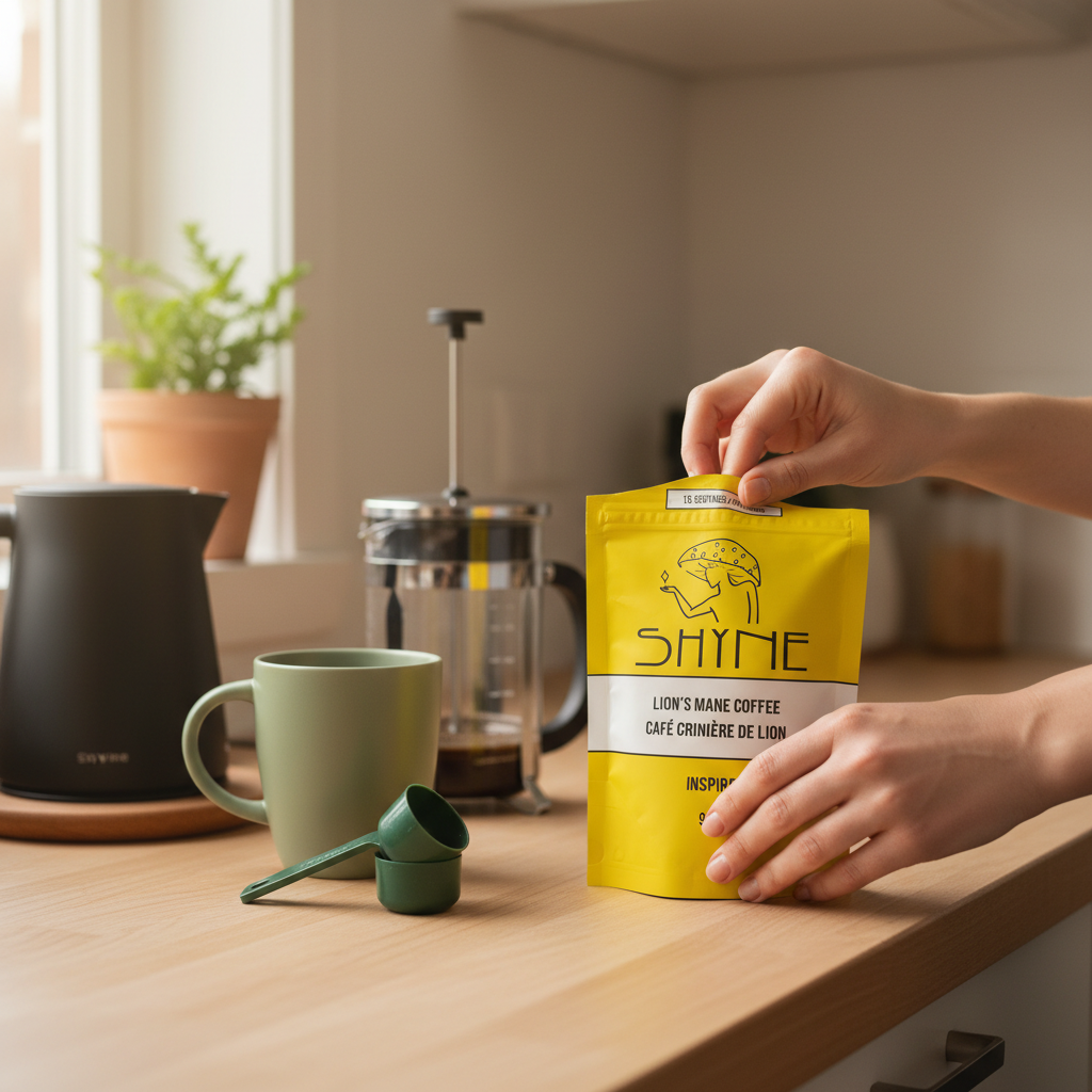 Shyne mushroom coffee product