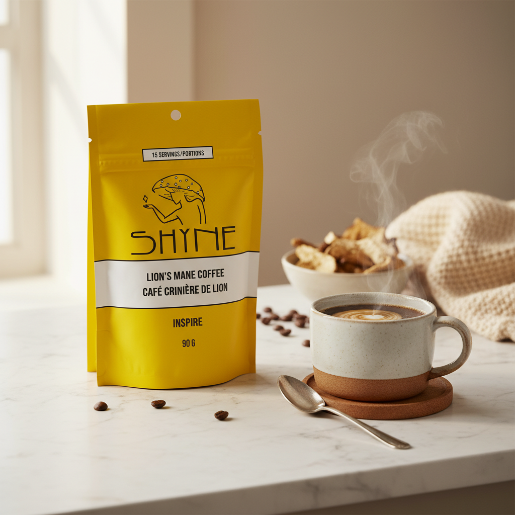 Shyne mushroom coffee product