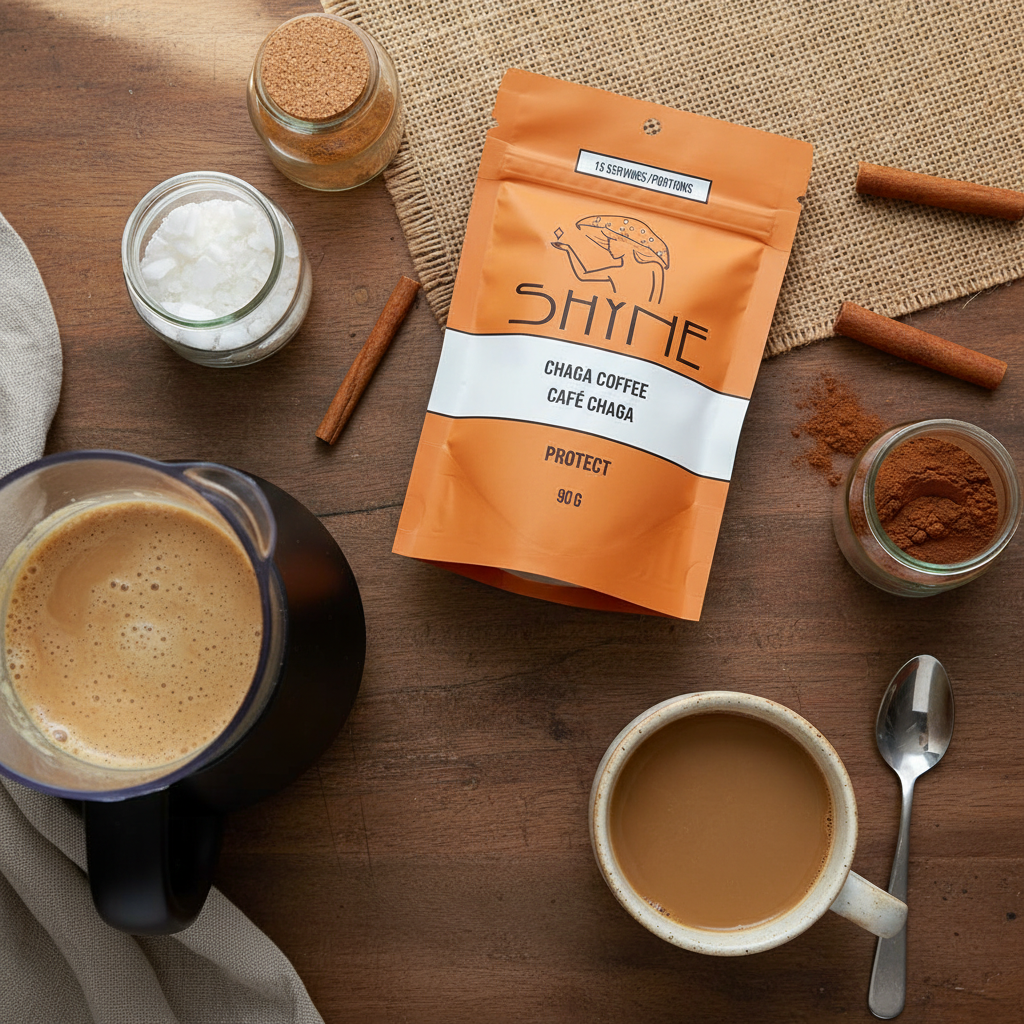 Shyne mushroom coffee product